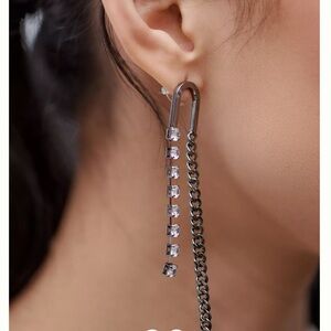 Anthropologie U-Shaped Crystal Drop Earrings